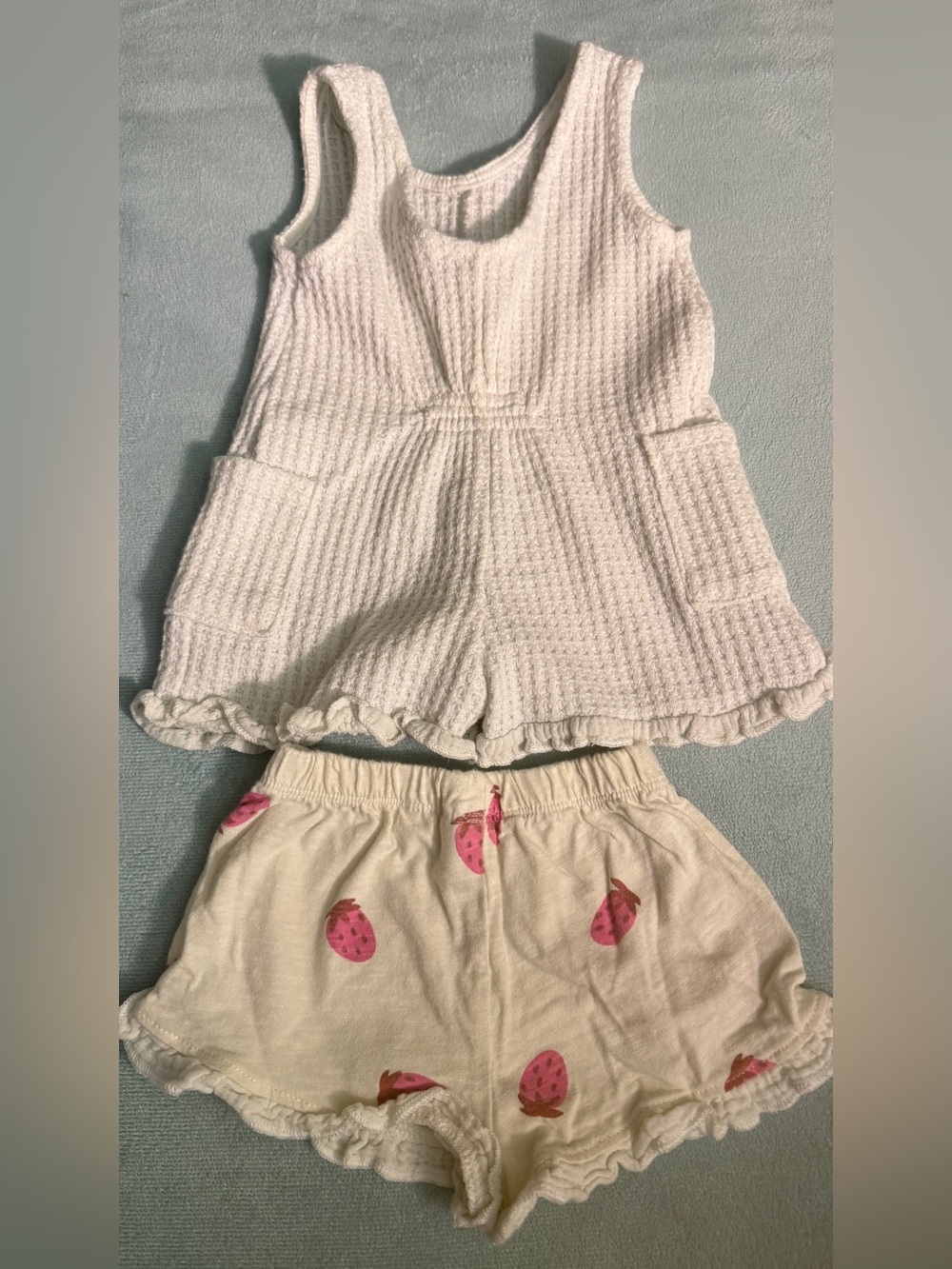 Zara Cream Knit Romper with Ruffle Trim